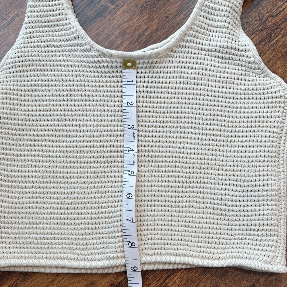 House of Harlow 1960 Ivory Knit Crop Top- Small - tank top- stretch - Picture 5 of 10